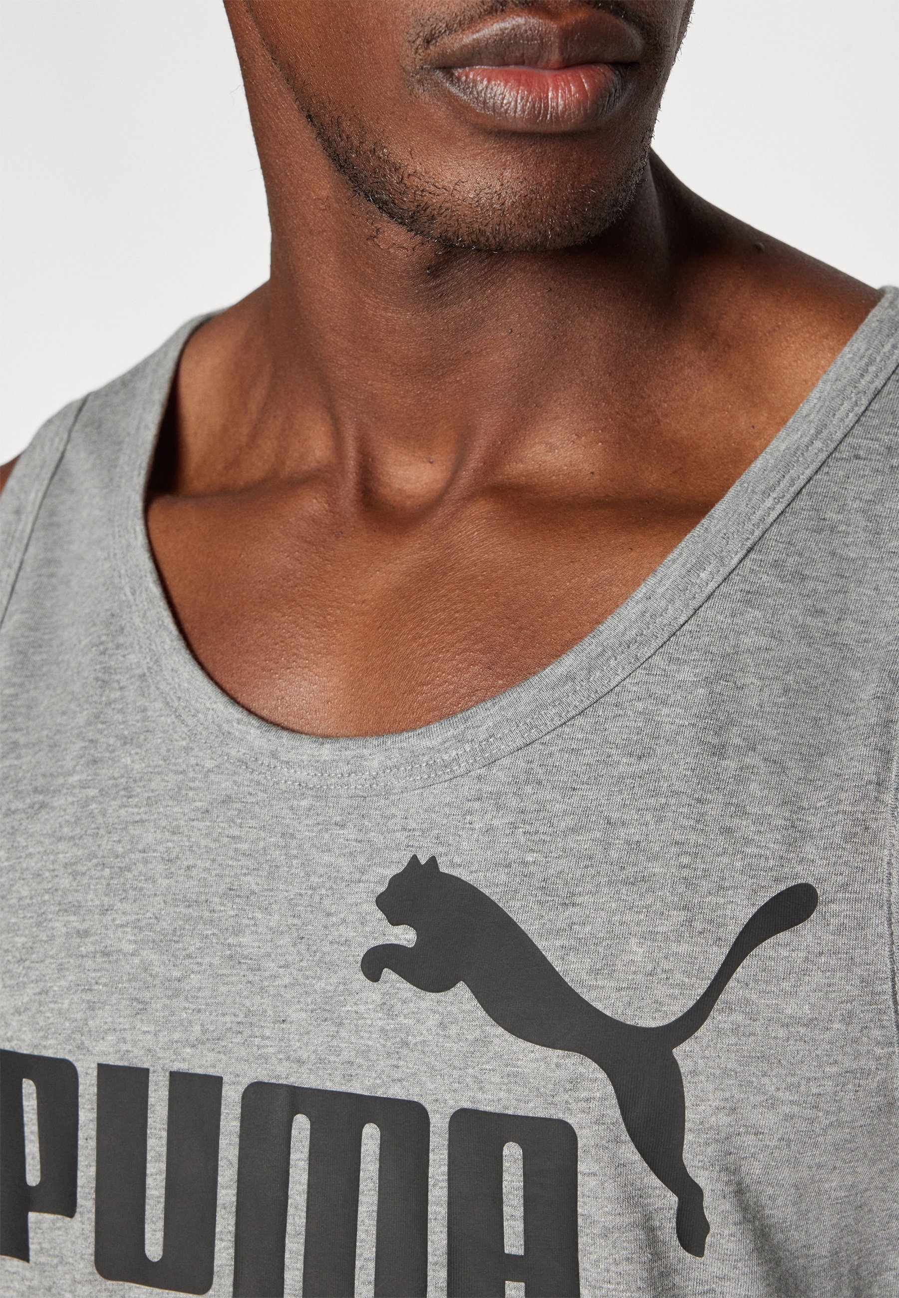 Puma LOGO TANK - Top - middengrijs gemêleerd