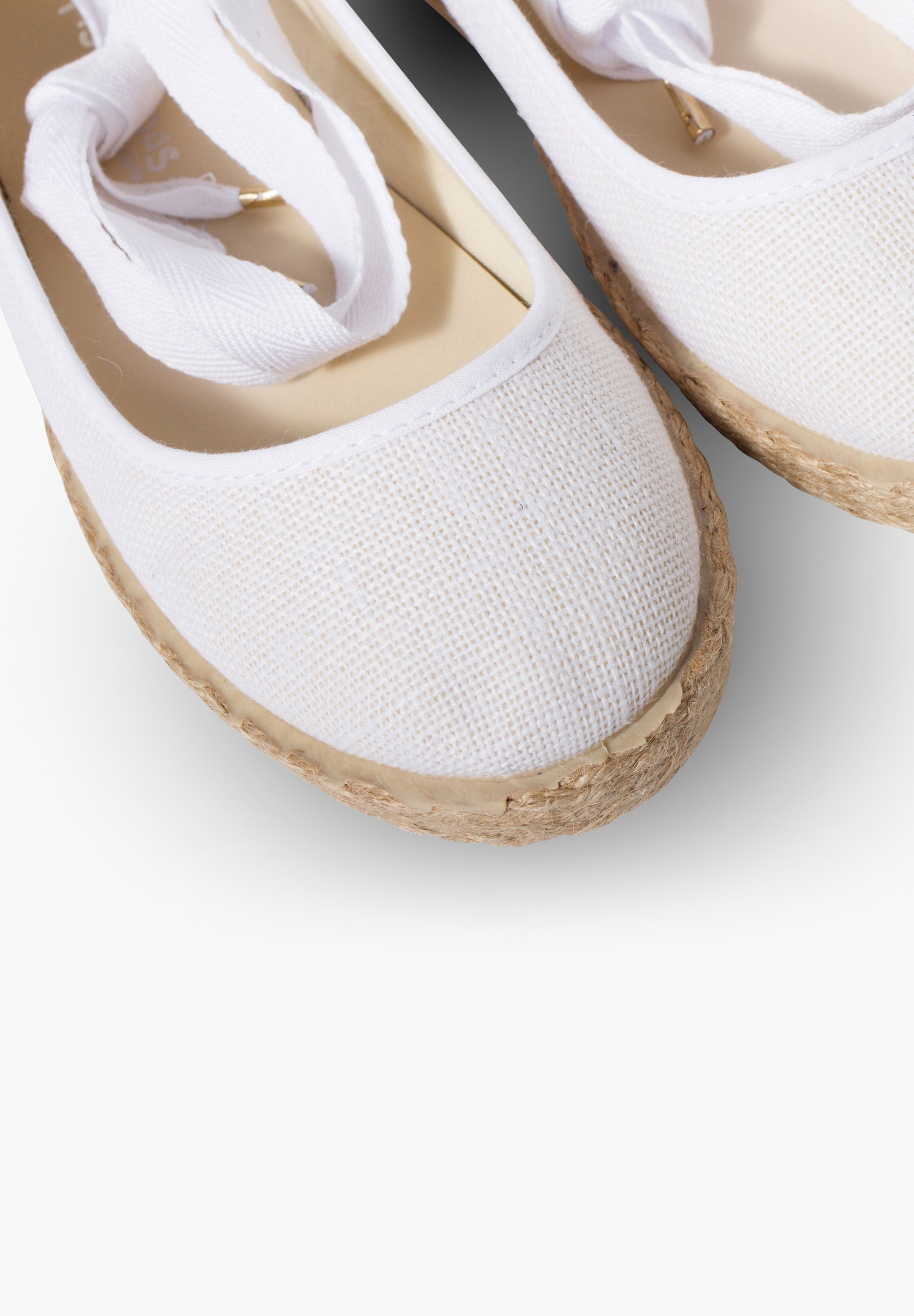 Sapatilhas de ballet Pisamonas com fitas - Brancas
