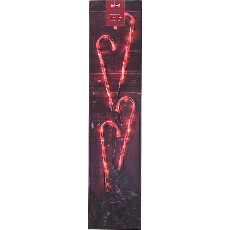 Decoratieset voor thuis met 4 lampen, Polkagris