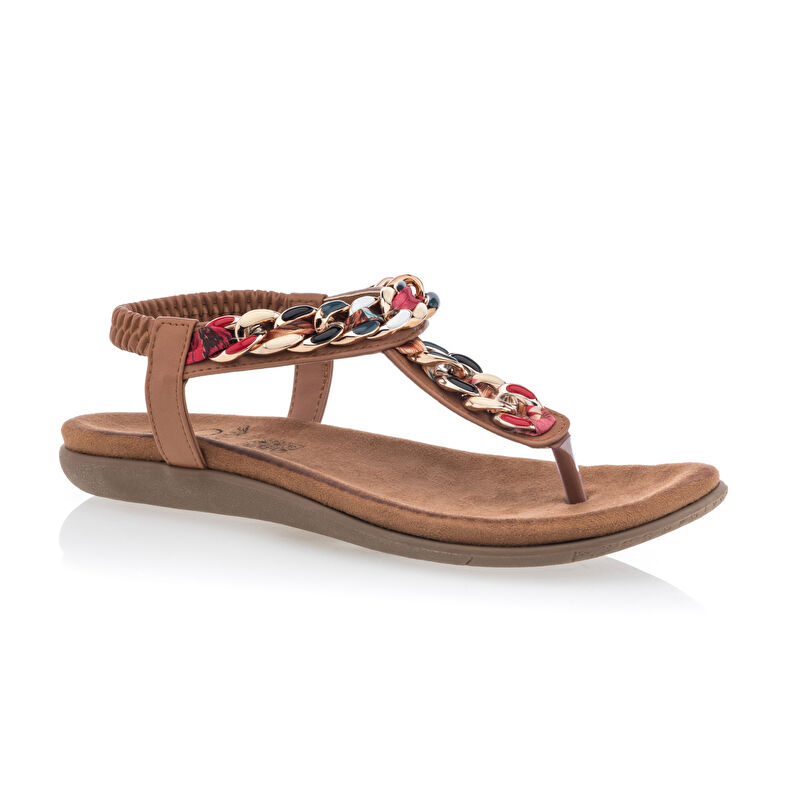 Brune sandaler med stringtruse til dame