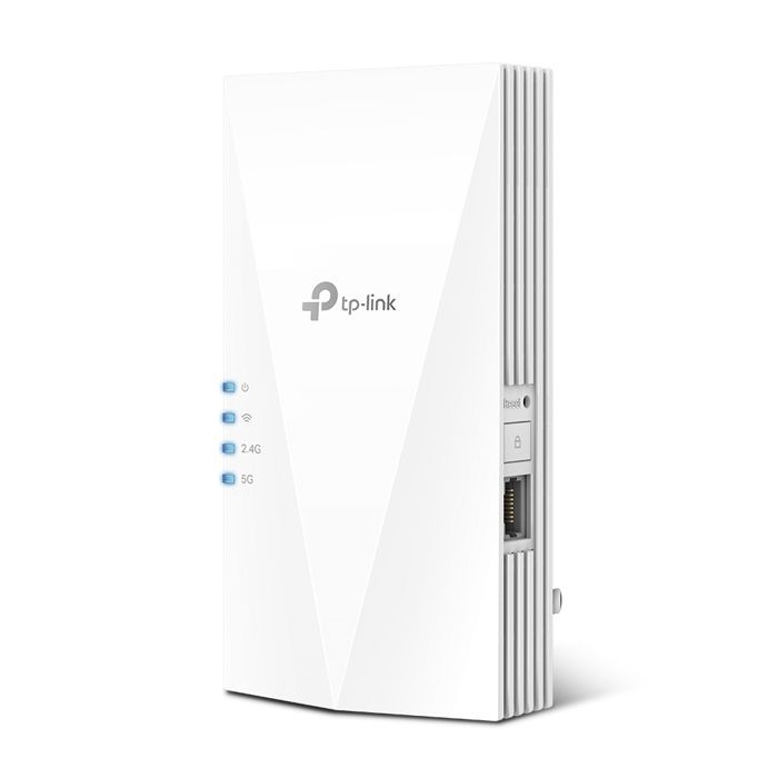 Adaptador Powerline WiFi 6 Mesh TP-Link RE700X, extensor WiFi AX3000 Mbps, cobertura de hasta 150 m² - 1 puerto Gigabit Ethernet - Reacondicionado