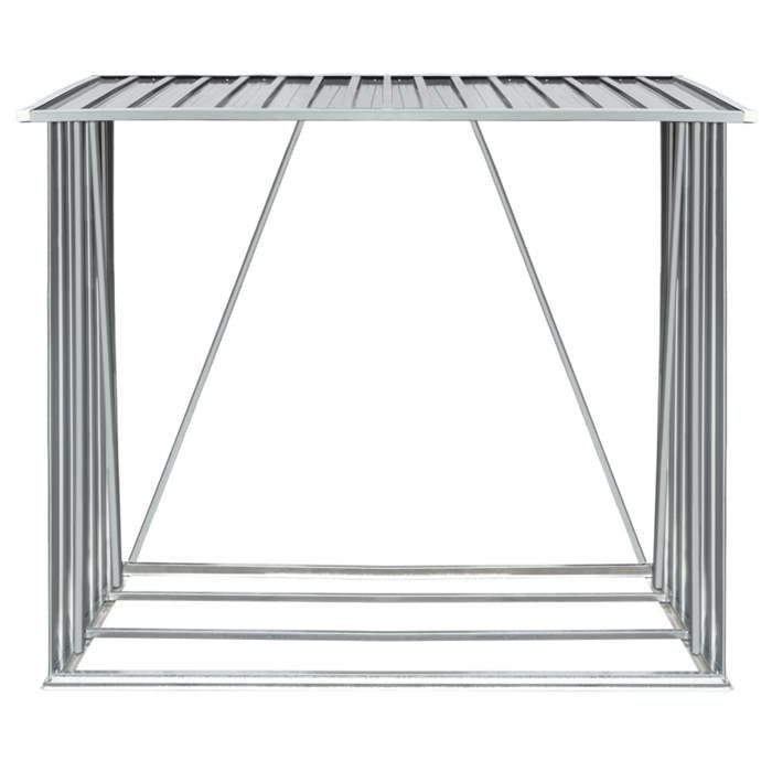Wood storage shed - vidaXL - 163x83x154 cm - Galvanized steel - Grey - Durable and easy to assemble