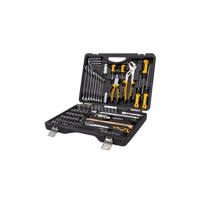 Boite à outils complète 84 pièces Chrome vanadium - Caisse à outils avec douilles et accessoires VITO