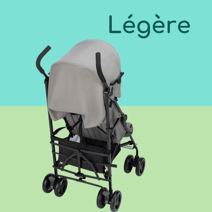 BEBECONFORT RAINBOW Kinderwagen, 2e fase, lichtgewicht, gemakkelijk op te vouwen, meerdere standen, 6 maanden tot 4 jaar, tot 22 kg, MINERAALGRIJS
