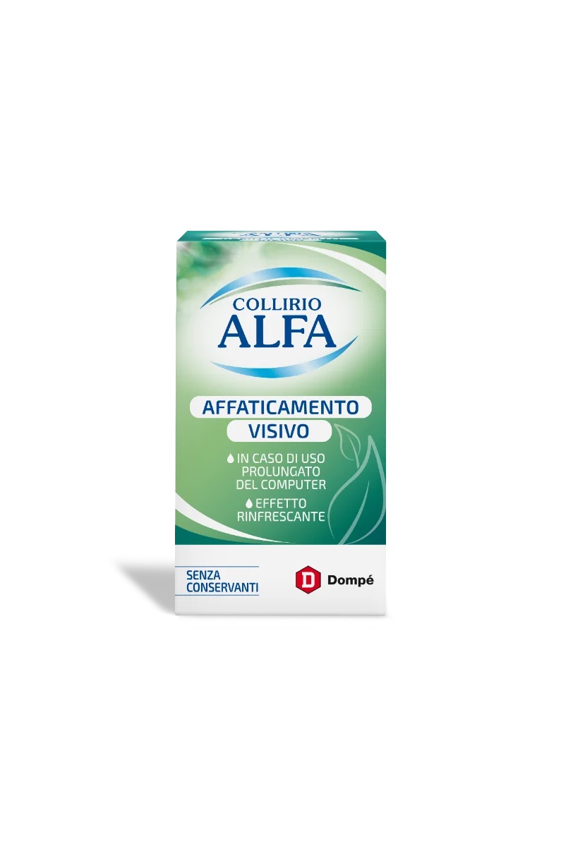 Gouttes oculaires ALFA Gouttes oculaires Alfa contre la fatigue visuelle 10 ml Rafraîchissement lors d'une utilisation prolongée de l'ordinateur