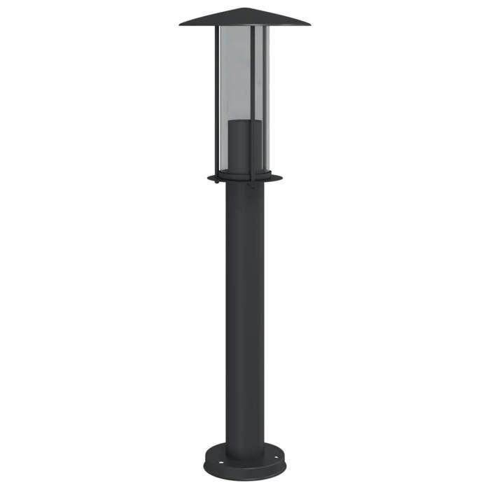 Lámpara de pie para exteriores - HELLOSHOP26 - 60 cm - Acero inoxidable - IP44 - Negra