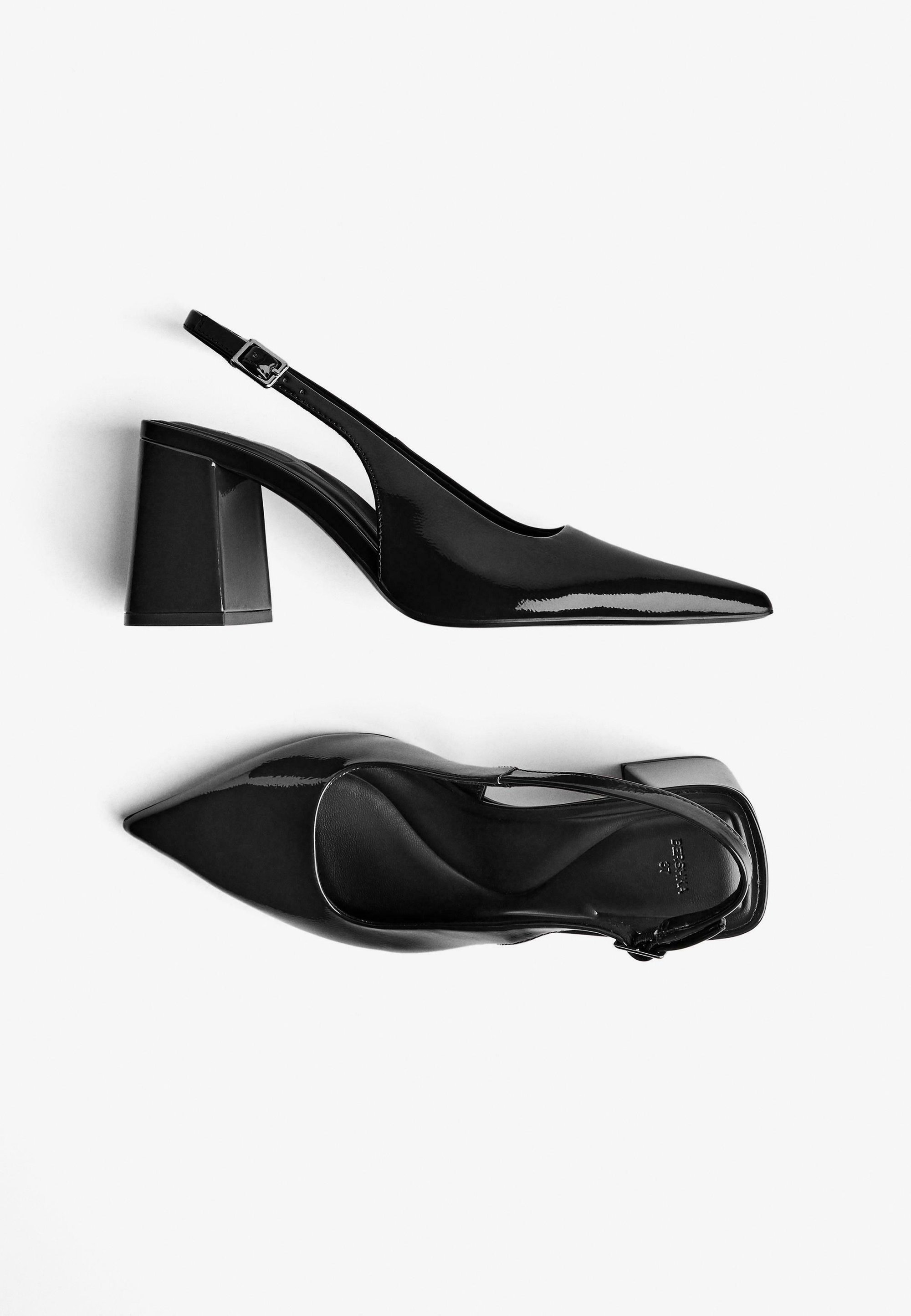 Escarpins Bershka à talon bloc - noirs