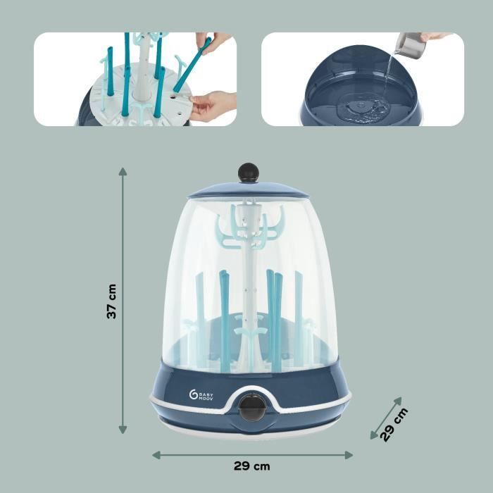 BABYMOOV Turbo Steam(+) - 2-in-1, stoomflessensterilisator en flessenafvoer