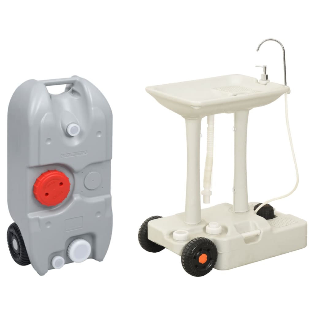  Toilettes de camping avec réservoir d'eau et roues vidaxl