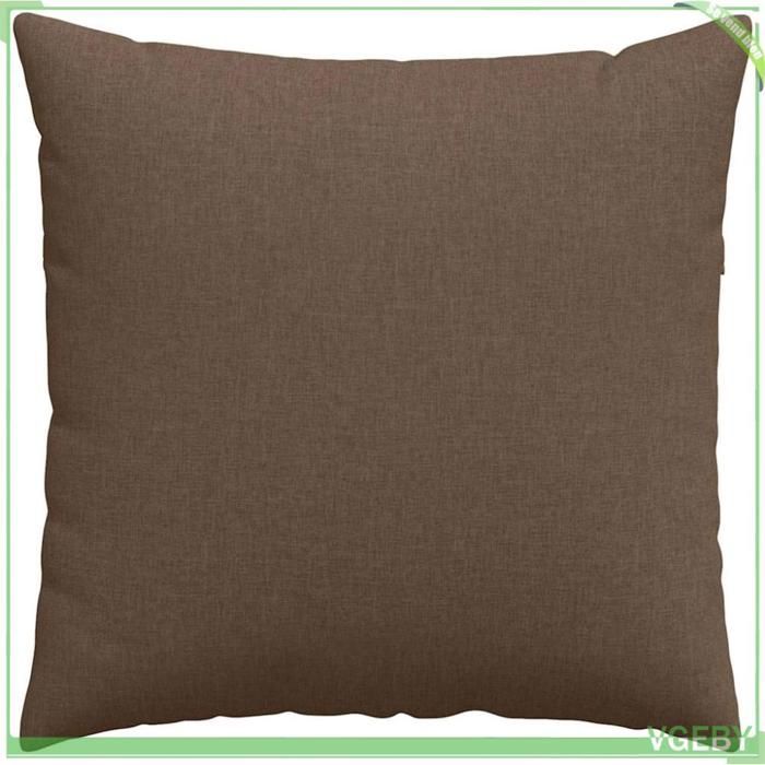 Coussins de canapé - ABI - 2 pcs - Marron - 60 x 60 cm - Housses amovibles