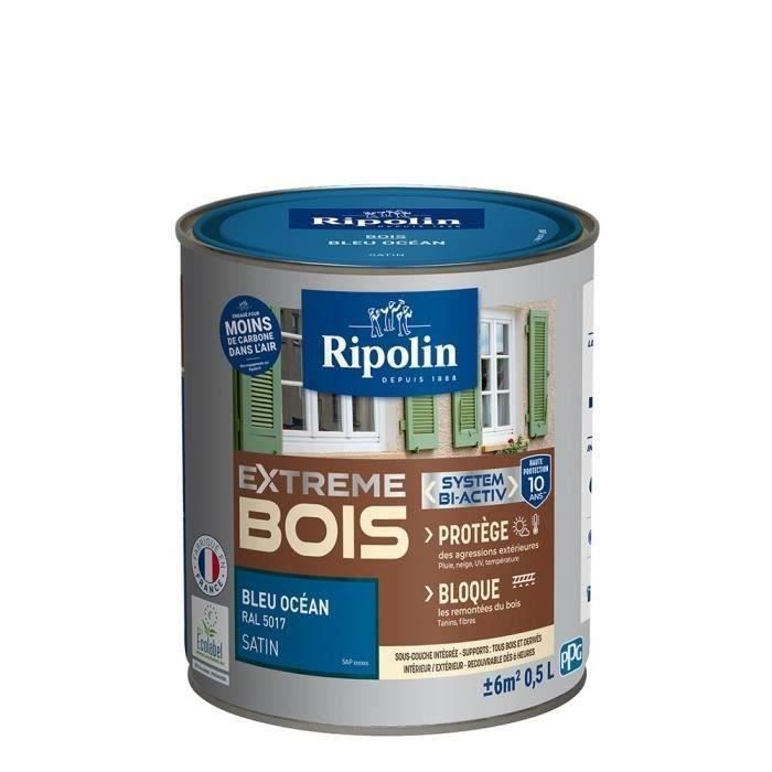 Pintura satinada para madera RIPOLIN de alta protección con una duración de 10 años que protege y realza la belleza de su madera - Azul Océano