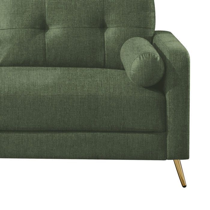 Divano fisso a 3 posti GLIMAR in microfibra color kaki