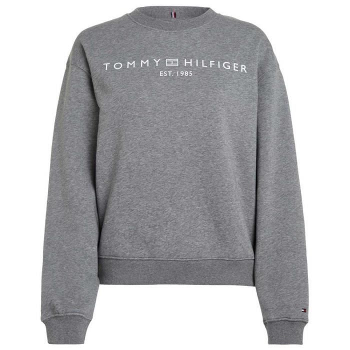 Tommy Hilfiger Femme Sweat Sans Capuche- Gris (Medium Heather Grey)- L