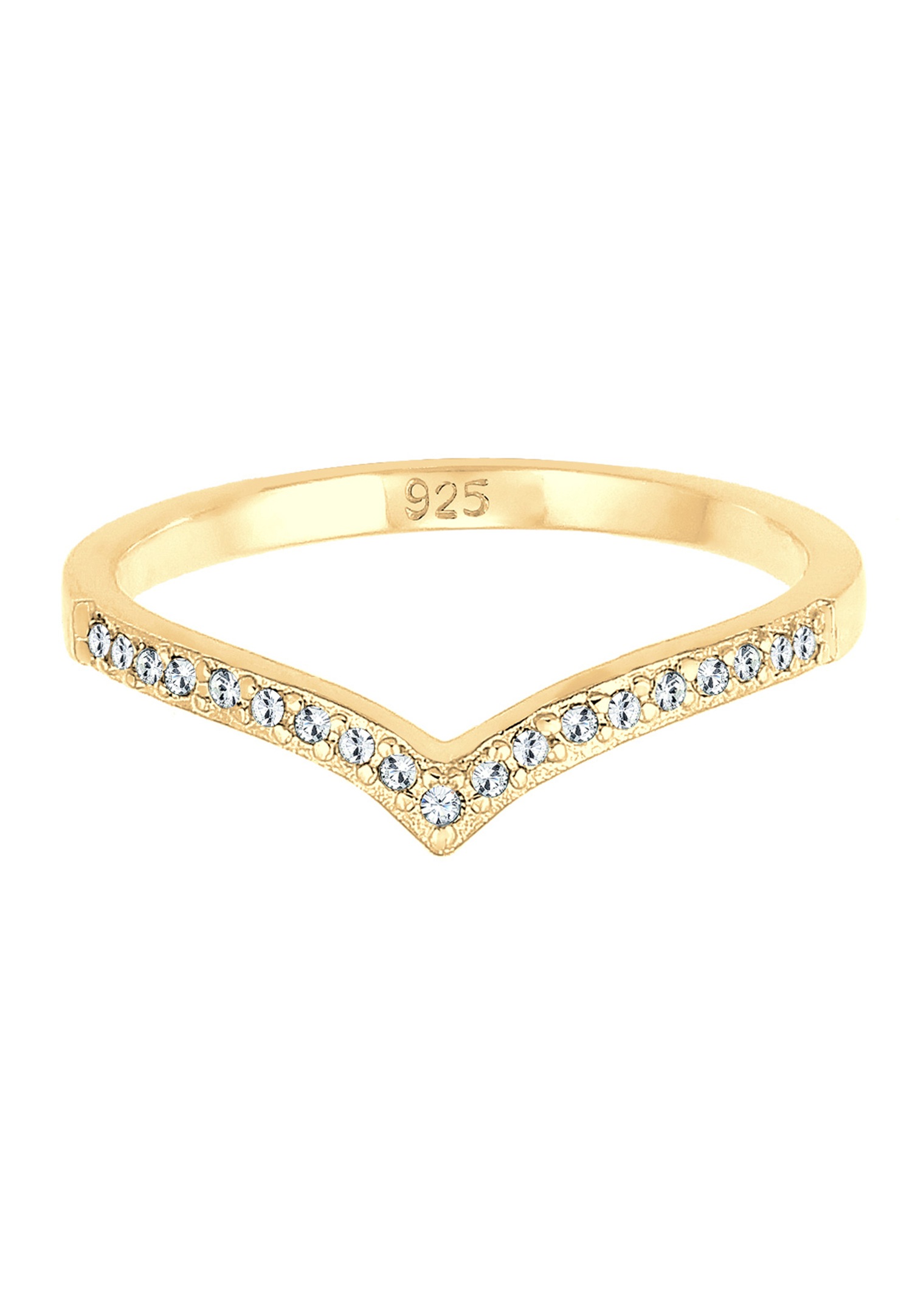 Elli Forme V Géométrique Cristaux 925 Argent