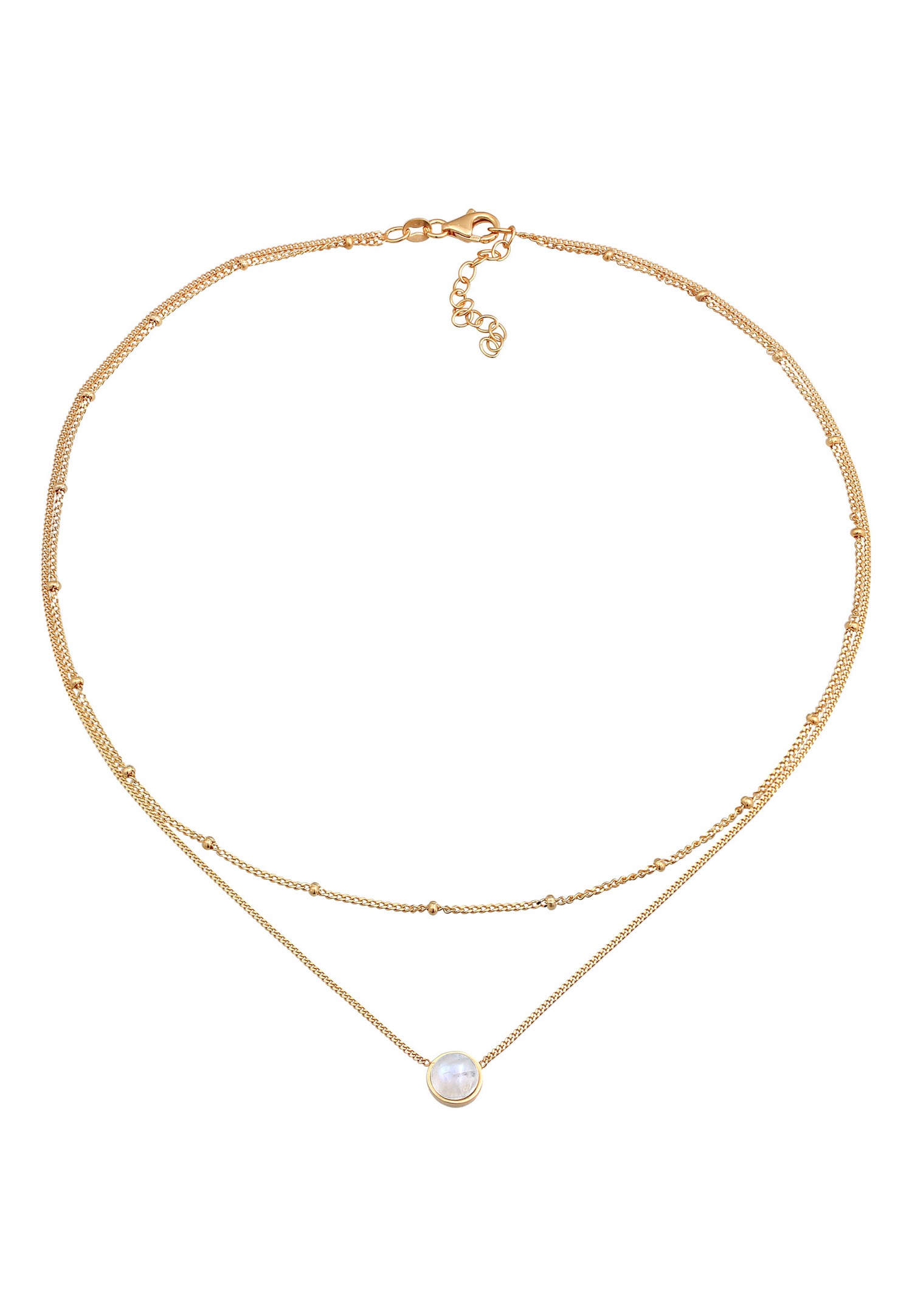 Elli Femme Choker de base Layer avec pierre de lune en argent sterling 925