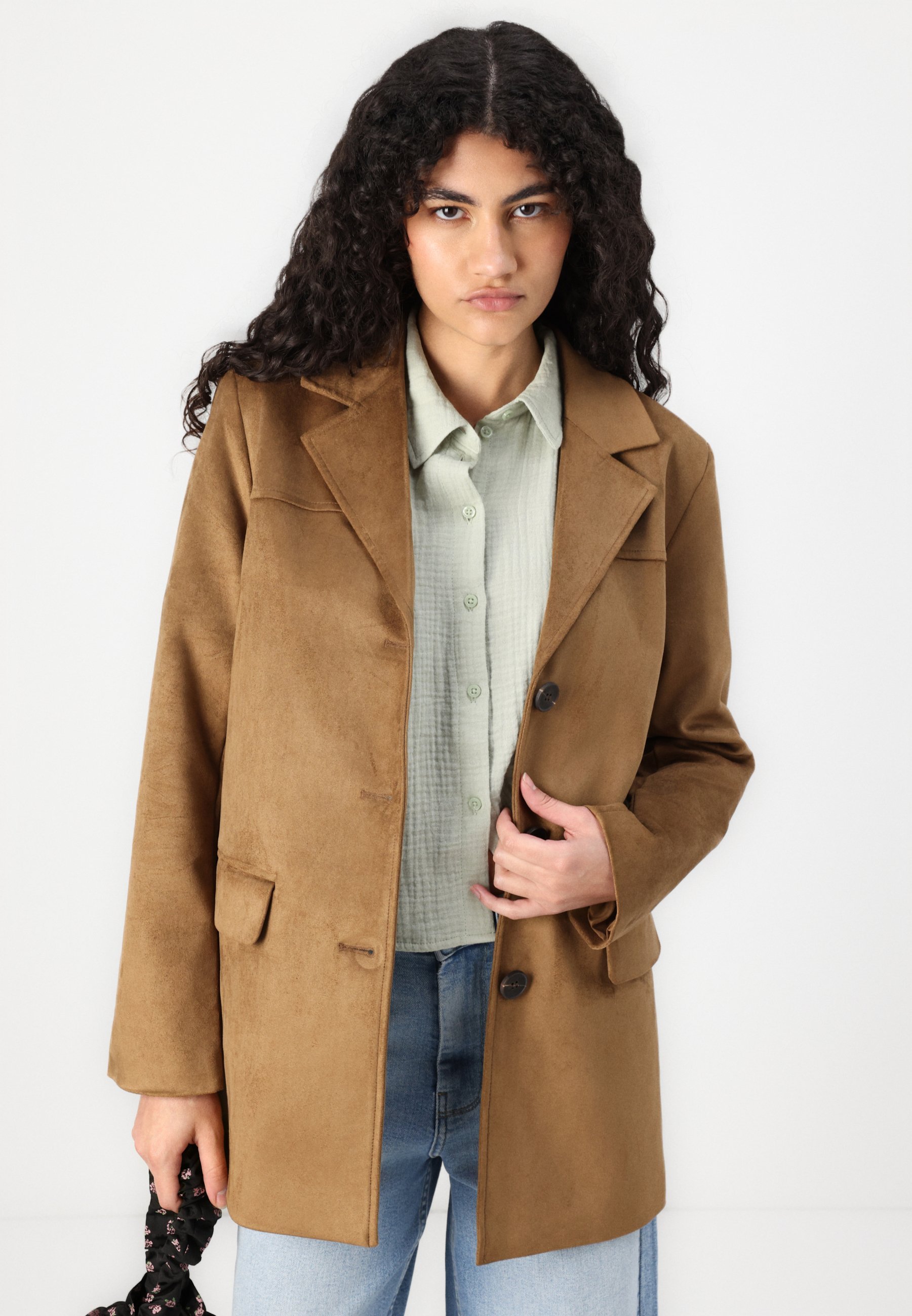 ONLY ONLTULIP COAT - Kurtka ze skóry ekologicznej - koniak
