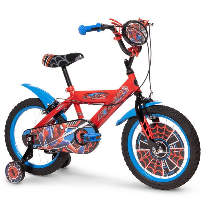 16 inch Marvel Spider-Man fiets van Huffy, voor kinderen van 5 tot 7 jaar, rood