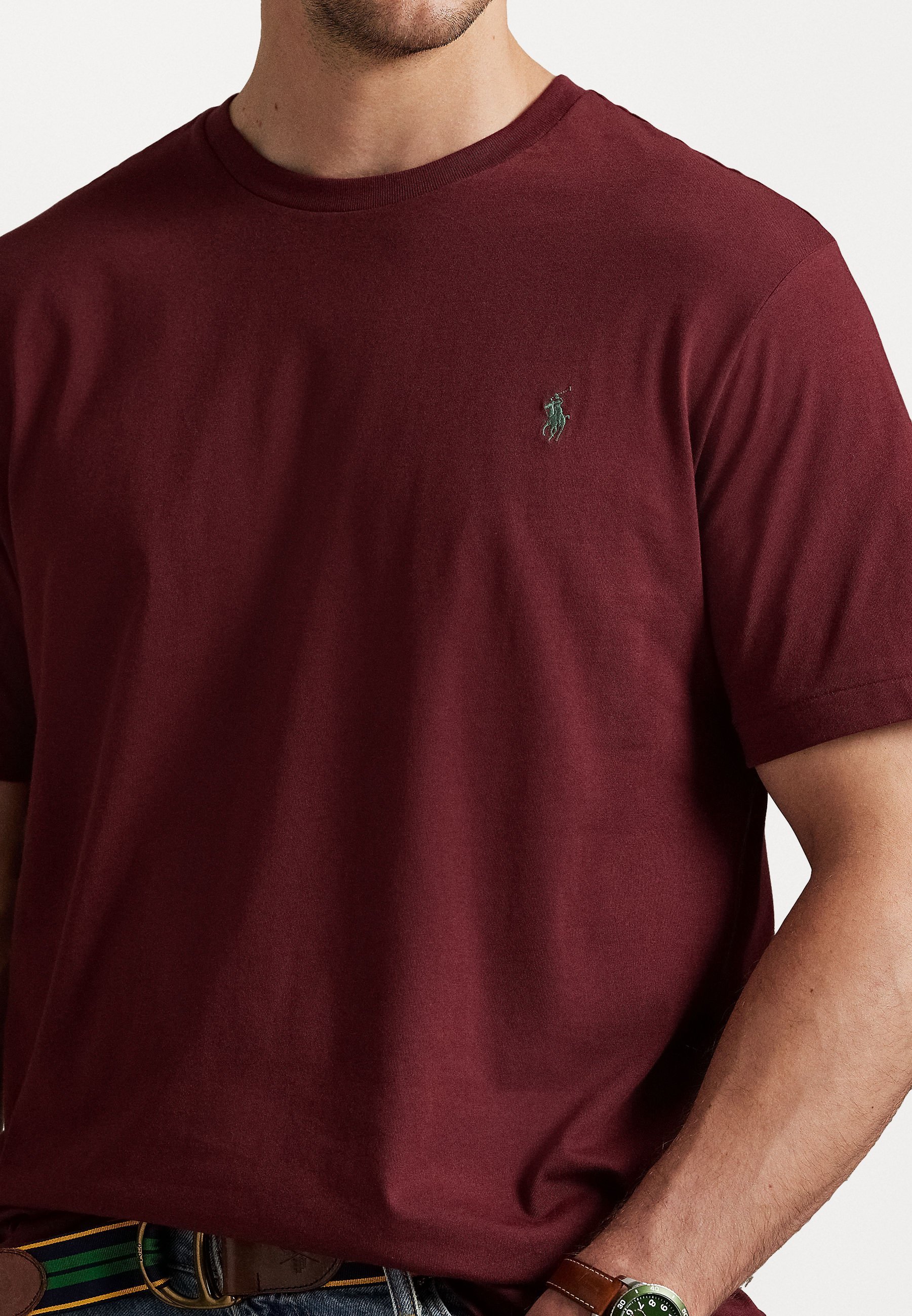 Polo Ralph Lauren Big & Tall Jersey Crewneck T-shirt - Basic T-shirt - wijnrood