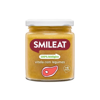 Smileat økologisk kalvekjøtt- og grønnsaksbeholder 6M babymåltidsbeholder 230g 230g