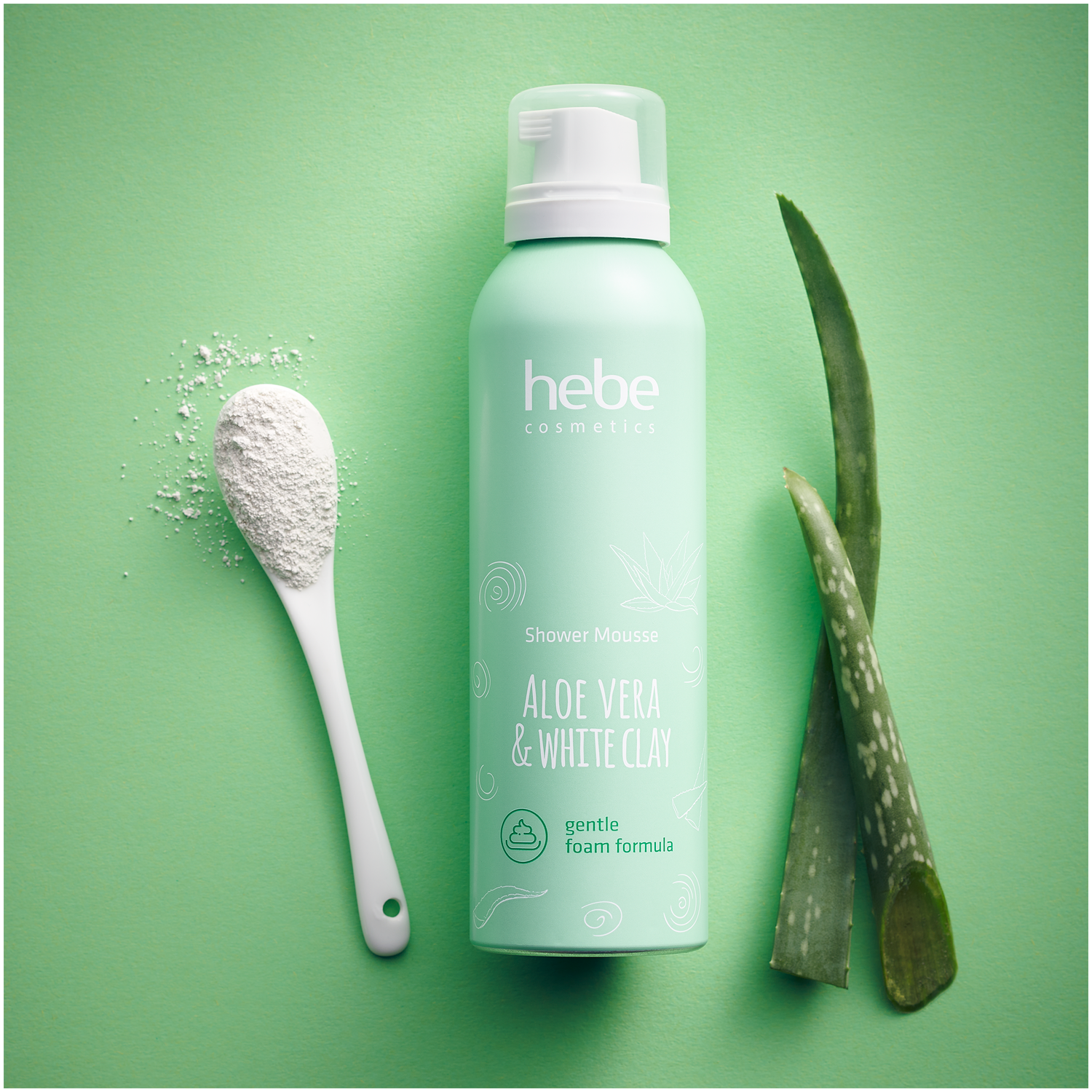 Sprchová pěna s aloe vera a bílým jílem od Hebe Cosmetics