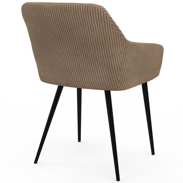 IDMARKET Lot de 2 chaises de salle à manger JANY en velours côtelé taupe