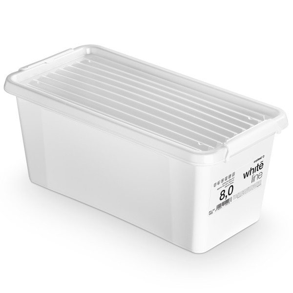 Pojemnik Pudło Plastikowe Z Pokrywą  Biały 8 L