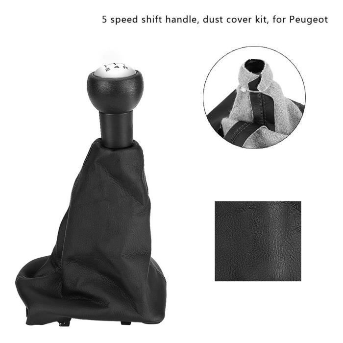 Pomo de palanca de cambios de 5 velocidades con funda para Peugeot 207, 307, 406