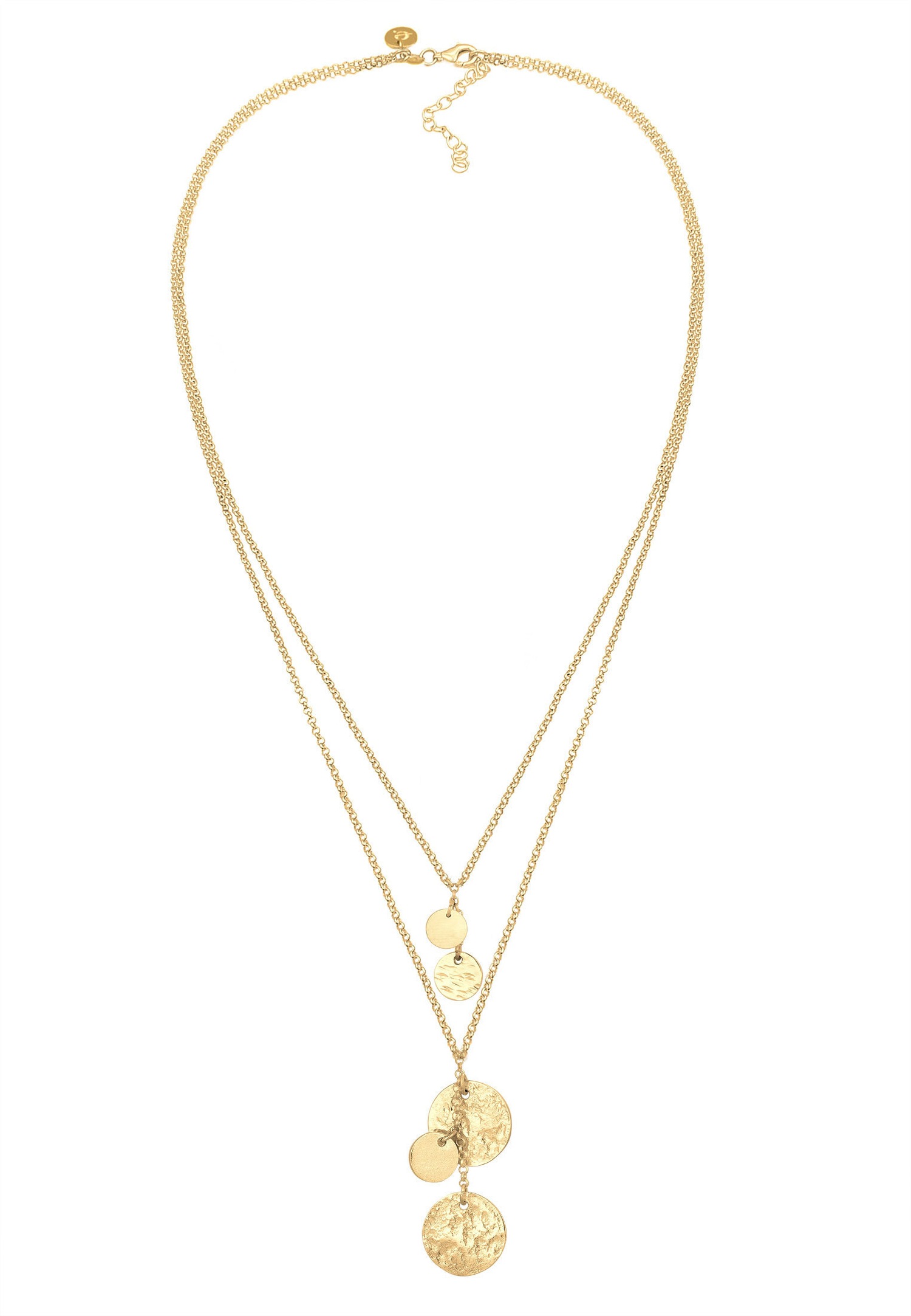 Elli PREMIUM Chaîne de Couche Pendentifs Plaquettaires Collier Femme (925/1000) Argent