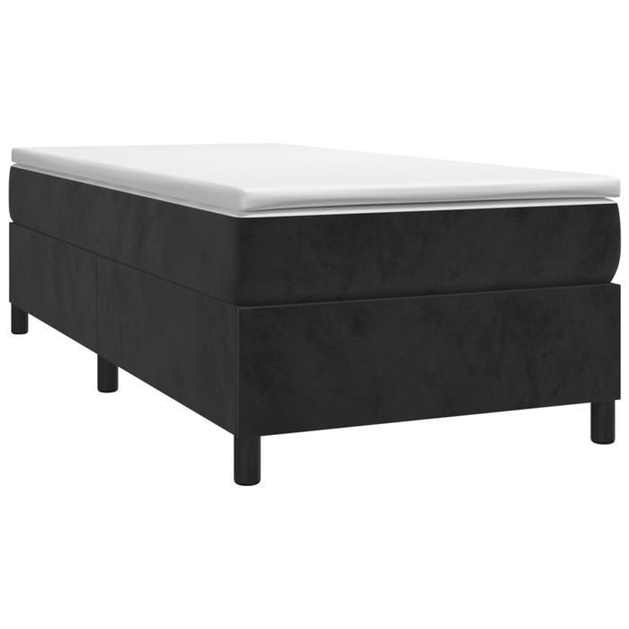 Bedframe met matras - Maison Exclusive - Zwart - 80x200 cm - Fluweel - Maximale ontspanning