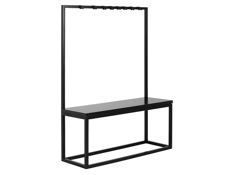 Wieszak stojący Next 120 cm z ławką czarny