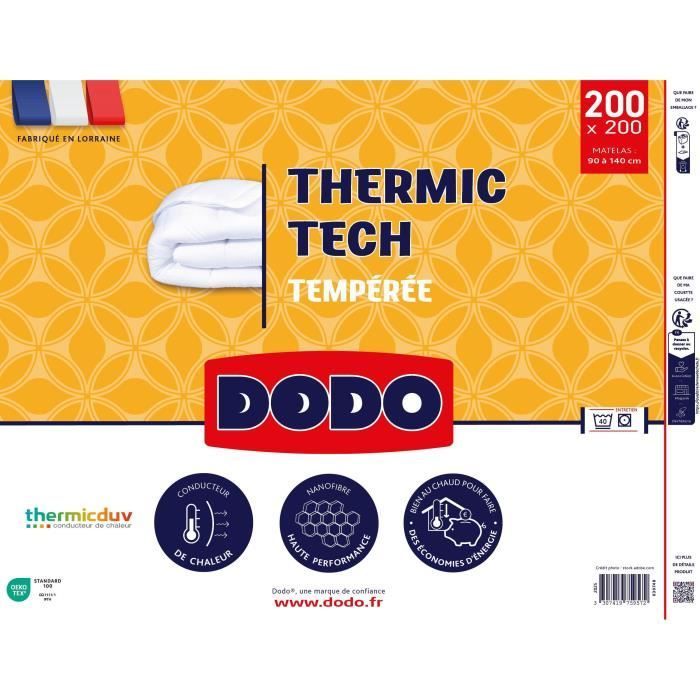 DODO - Edredón de peso medio 250 g/m² - THERMIC TECH - 200 x 200 cm - Blanco