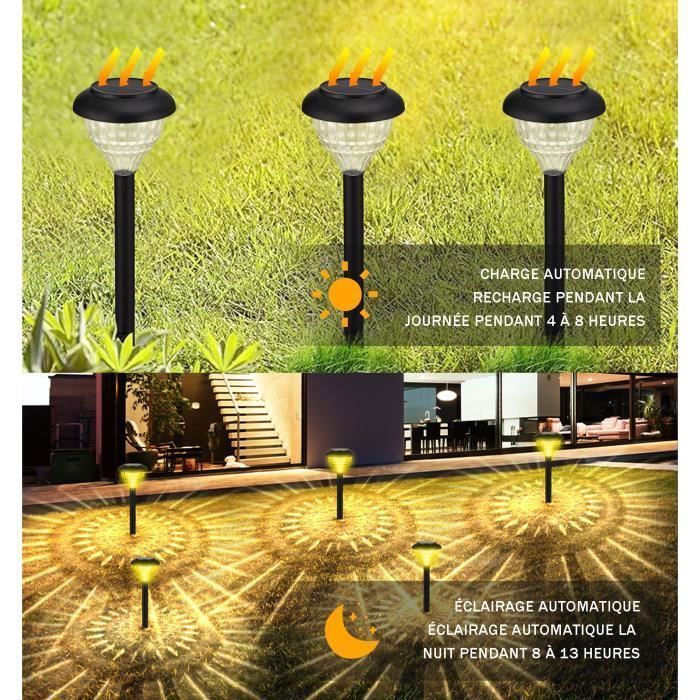 Luces solares de jardín para exteriores KENLUMO, luces solares para exteriores con LED de colores y luz blanca cálida, paquete de 6