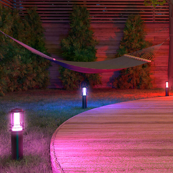 Smarte LED-Outdoor-Wagleuchten Petunia, λευκό + χρώμα, σετ 3er
