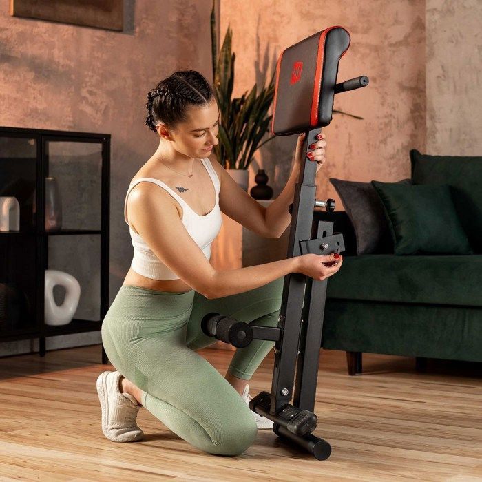 Hop-Sport HS-1016 Hyperextension vatsalihasharjoittelupenkki, roomalainen penkki kotikäyttöön säädettävällä kaltevuudella