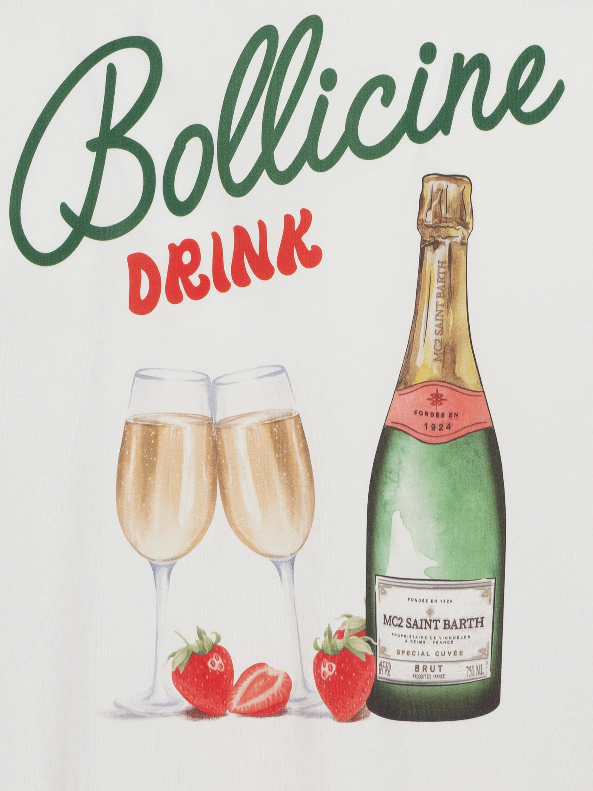 Heren katoenen T-shirt met Bubbles Drink-print