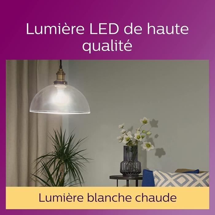 Philips, confezione da 6 lampadine LED E27 trasparenti da 60W, luce bianca calda
