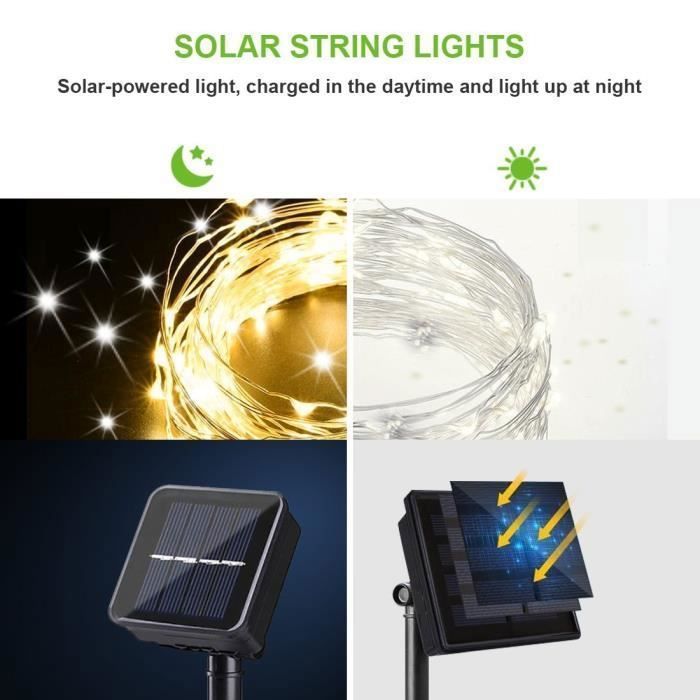 String Lights - Solar Powered - 22m - LED - Waterproof - Outdoor Decoration