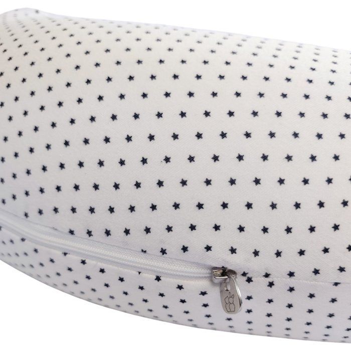 Zwangerschapskussen - CANDIDE - Jersey met sterrenprint - Wit / Marineblauw