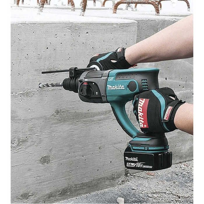 Trapano a percussione rotativo SDS Plus da 18 V + 2 batterie da 5 Ah + caricabatterie + valigetta MAKPAC - MAKITA - DHR202RTJ