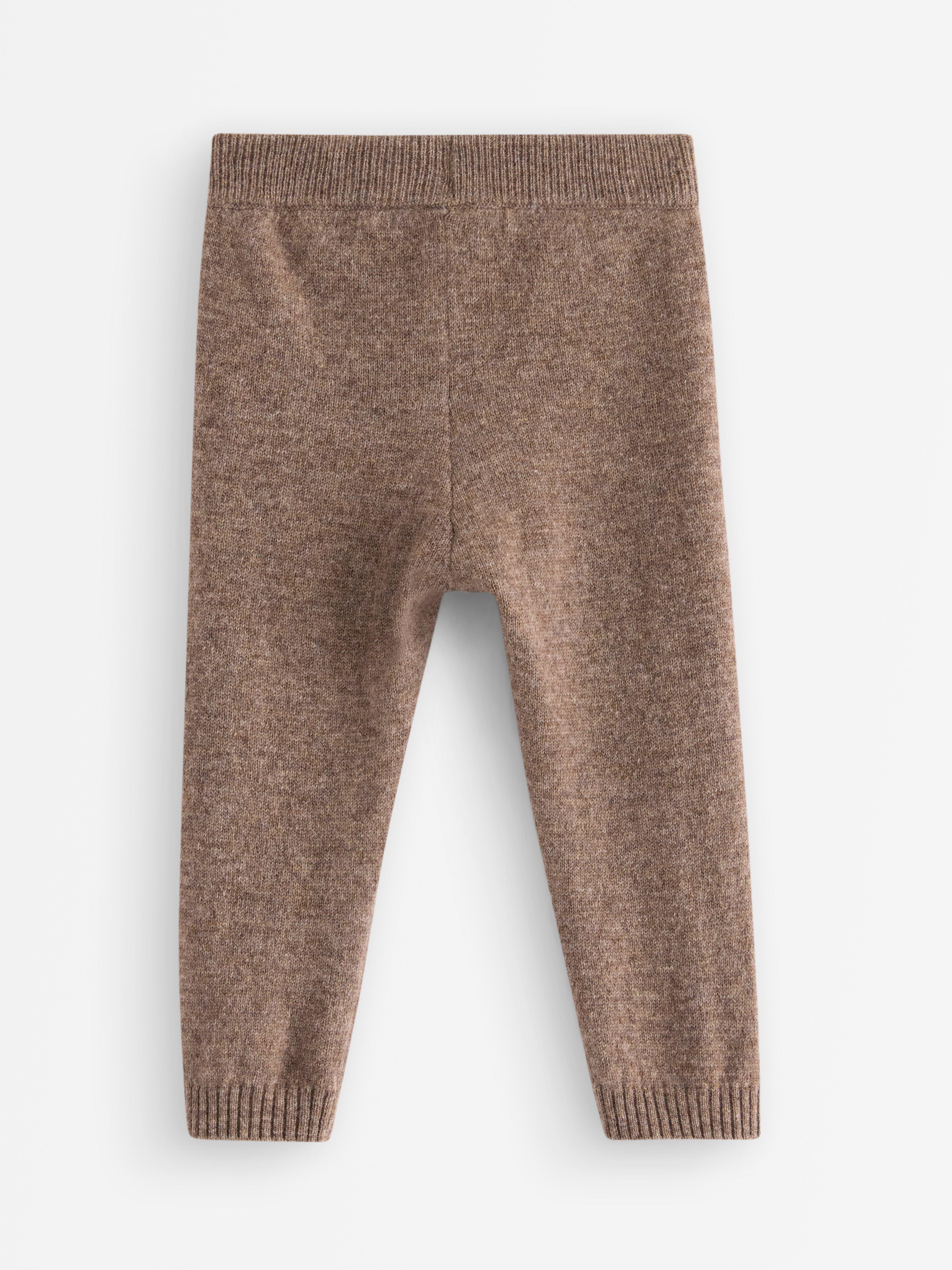 Leggings i merinoull Brown melange