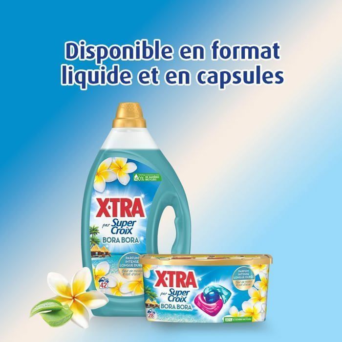 Vloeibaar wasmiddel - Super Croix - Bora Bora - Monoi bloemen & aloë vera melk - 252 wasbeurten