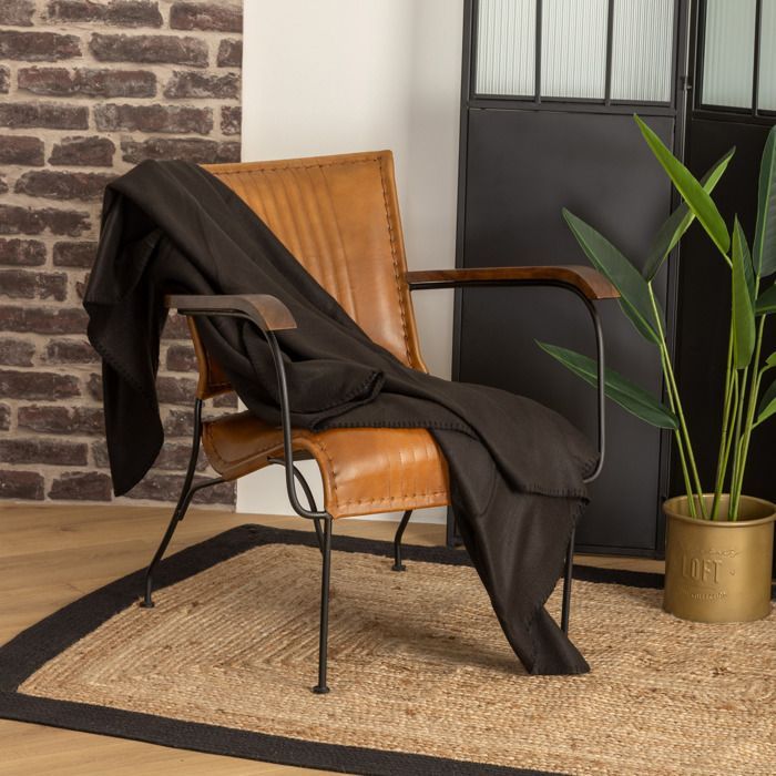 Manta polar negra de 125x150cm - Atmosphera Interior Designer