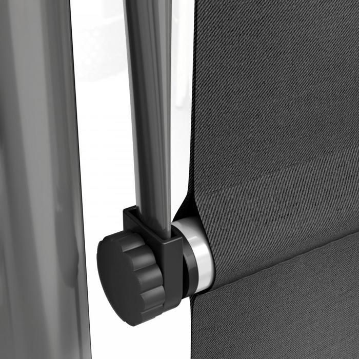 SUPFINE Manual Retractable Awning, No Drilling Required, Adjustable Height, for Patio, Garden, Shop, 2.5M Black