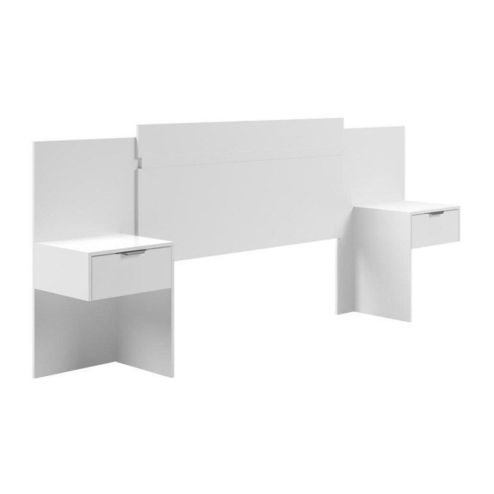 Cabecero extensible con mesitas de noche - 140/160 cm - Blanco - PARATI