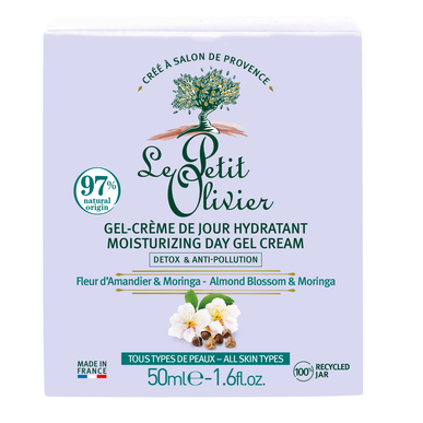 Le Petit Olivier Moisturizing Gel Cream Detox Anti-Pollution Face Cream with Almond Extract 50 ml