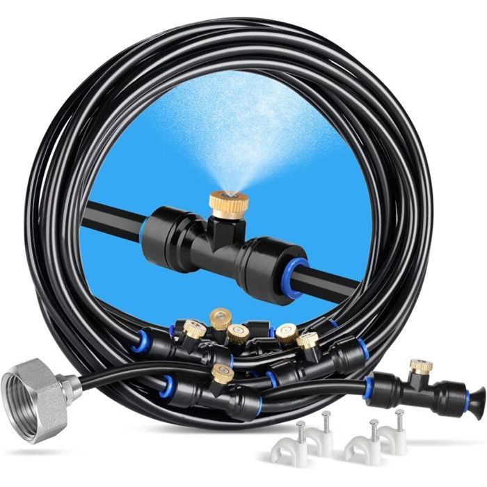 Sistema de nebulização para exteriores - Virex® - 8 m - 7 bicos - 2 bicos sobressalentes - Adaptador de latão de 3/4
