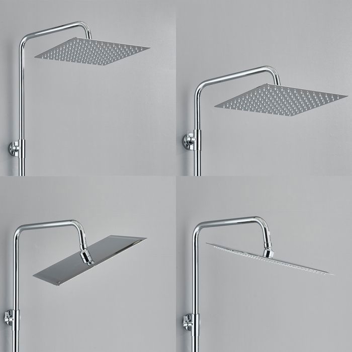 Coluna de chuveiro cromada de 8 polegadas, conjunto de chuveiro em aço inoxidável com ducha.