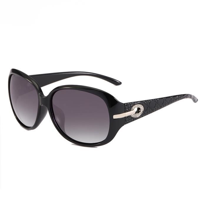 SHARPHY Women's Polarized Sunglasses, Large Diamond Frame, Retro Classic Black, Anti-UV