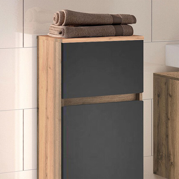 Lincoln base cabinet, 40 cm, matt grey/wotan oak