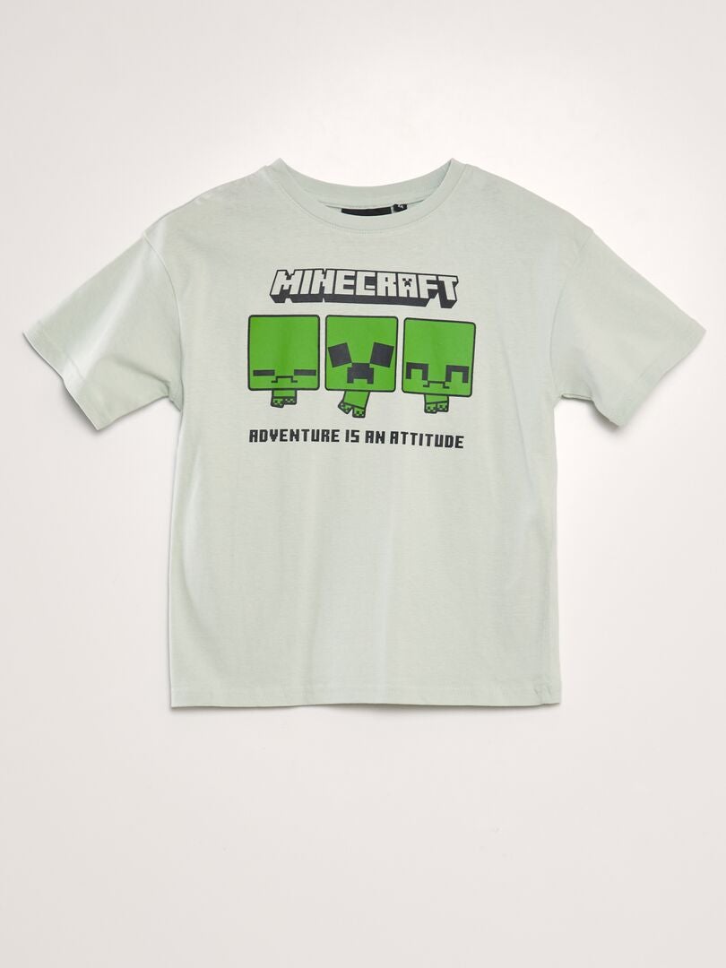 Camiseta de algodão 'Minecraft' - azul